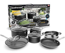 Granite Stone 10-piece Nonstick Pots And Pans Cookware Set Black New Freeship