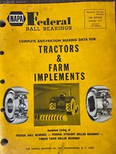 1971 Napa Federal Ball Bearings Bearing Data For Tractors Farm Implements