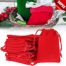 50pcs Jewelry Pouch Small Velvet Drawstring Gift Bags Storage For Wedding Party