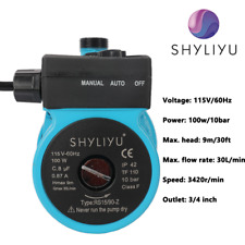 Shyliyu 100w Circulator Pump Circulation Pump Circulating Pump 115v60hz 13 Psi