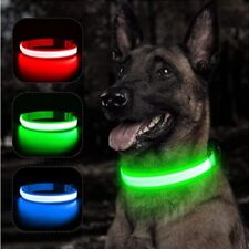 Led Adjustable Dog Collar Blinking Flashing Light Up Glow Pets Safety Waterproof