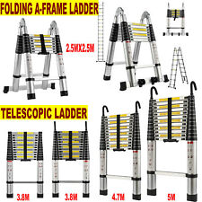 12.5ft-20ft Telescopic Extension Ladder Aluminum Multi Purpose Folding Non-slip