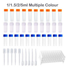 1-5ml Plastic Test Tubes Vials Containers Powder Craft Tube With Screw Cap