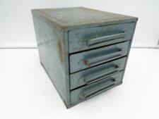 Vintage Small 4 Drawer Industrial Metal Parts Storage Bin Cabinet Box Countertop