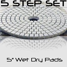 Diamond Polishing Pads 5 Inch 5 Piece Set Wet Dry For Granite Concrete Marble