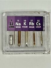 Micro Alkali Set With Lithium Under Argon Na K Rubidium Cesium Sealed In Acrylic