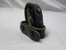 Boston Leather Belt Loop Keepers Set Of 2 Plain Black Double Snap