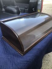 Antique Small Curved Glass Wood Display Case Country Store Showcase