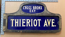 New York City Humpback Street Sign Cross Bronx Thieriot Frame Porcelain 4531