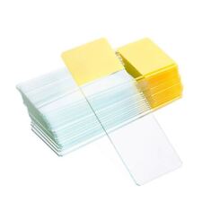 Box Of 50pc Blank Microscope Slides 1x3 25x75mm With Single Yellow Coated End