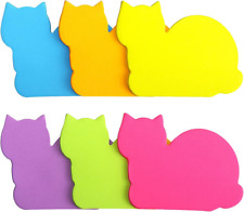 Cute Cat Sticky Notes 6 Color Bright Colorful Sticky Pad 75 Sheetspad Self-stic