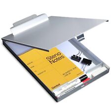 Metal Clipboard With Storage Letter Size Form Holder Portfolio Aluminum Meta...