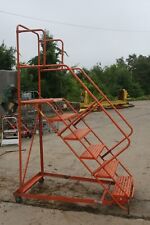 6 Step Rolling Warehouse Ladder - Used
