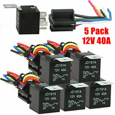 5x 12v Dc 40a 5pin Relay Switch Harness Socket Waterproof Automotive Spdt Car