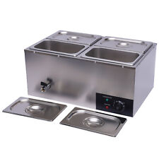 Commercial Countertop Buffet Food Warmer 4-pan Steam Table Stainless Steel 600w