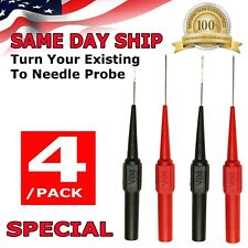 2 Pairs Needle Tipped Tip Multimeter Probes Test Leads For Fluke Tester 600v 1a