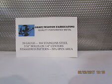 316 Holes--20 Ga. Stainless Steel Perforated Sheet --4-58 X 11-34 