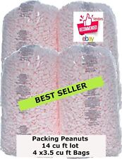 Foam Popcorn 14 Cu Ft Lot 4 Bags X 3.5 Cu Ft Bags Pink Anti Static Usa Seller