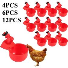 6x 12x Poultry Water Drinking Cups Chicken Hen Plastic Automatic Drinker Quail