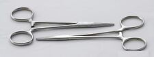 New 2pc Set 5 Straight Hemostat Forceps Locking Clamps Stainless Steel