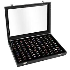 Bivisen Ring Display Case Organizer Box With Transparent Lid 100 Slots Ring