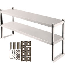 Vevor Stainless Steel Commercial Wide Double Overshelf For Work Prep Table