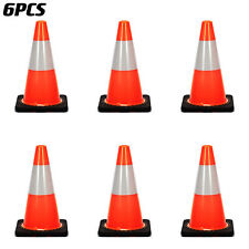 Yes 6-24pcs 18pvc Traffic Safety Cones Black Base Reflective Road Parking Cone
