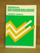 Vintage 1982 Honda Generator Eg1000 Z Eg1400 Z Eg1800 Z Eg2200 Z Owners Manual