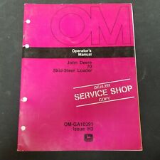 John Deere 70 Skid Steer Loader Operators Manual Om-ga10391 Issue H3