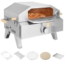 2-in-1 Outdoor Pizza Oven Gas Grill Pizza Maker With Pizza Stone Thermometer