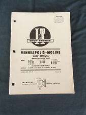 It Minneapolis Moline Tractor Shop Repair Manual Mm-19 G-vi G-705 06 07 G1000
