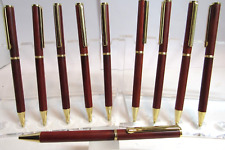 Lot Of 10 Terzetti Slim Rosewood Ballpoint Pen-gold Trim-closeout Deal