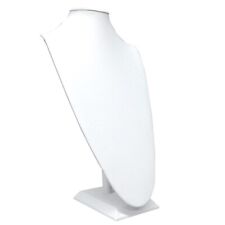 18 Tall White Leatherette Jewelry Necklace Display Stand Bust Organizer Holder