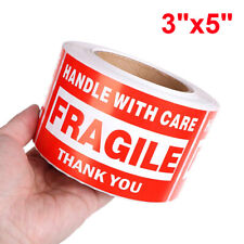 500 Fragile Stickers 3x5 Handle With Care Thank You Shipping Warn Labels 1 Roll