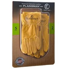 Plainsman Premium Cabretta Leather Gloves 2 Pairs Yellow Size Small