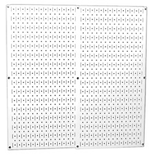 2 Pack Metal Wall Pegboard Peg Board Panel Organizer Shelf Display Tools White