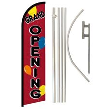 Grand Opening Windless Banner Swooper Advertising Flag Pole Kit Now Open Balloon