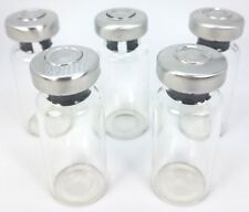 5 10ml Sterile Clear Glass Vials Usp - Silver Seals - Free Shipping