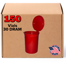 150 Red Vials - 30 Dram Pop Top Bottle - Smell Proof Containers -biocompatible