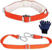 Safety Harness Belt With Adjustable Lanyard And Working Gloves Fall Protection