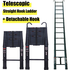 Newest 10.5-20ft Roof Hook Aluminium Telescopic Ladder Extendable Safety Hook