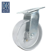 1 Dh Casters 5 Heavy Duty Swivel W Cast Iron Steel Wheel Box Container Cart