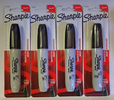 Sharpie Permanent Markers Broad Chisel Point 4-pack Black - Brand New