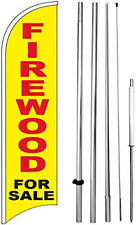 Firewood - Windless Swooper Flag 15 Tall Pole Kit Feather Banner Sign Yb-h