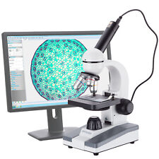 Amscope 40x-1000x Glass Optics Student Compound Microscope Usb Digital Camera