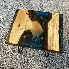 Epoxy Live End Table Side Table Epoxy Ocean Natural Edge Side Table