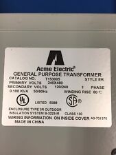T153005 Acme Electric Distribution Transformer Single Phase 240x480 120240v