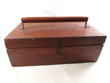 Vintage Hand Made Wooden Storage Machinist Carpenter Tool Box 19 X 10 X 6.5