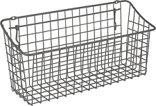 Spectrum Pegboard Wall Mount Wire Basket Extra Large Industrial Gray - Stora