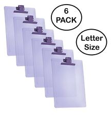 Acrimet Clipboard Letter Size Premium Metal Clipplastic Purple Color 6 Pack